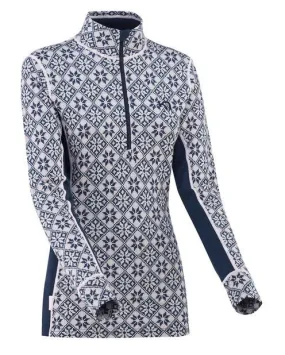 Tee Shirt thermique Rose Half-Zip - Marine